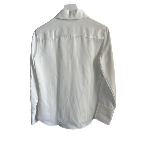 Zara Ecru Silky Button-Up Shirt - Picture 3 of 4